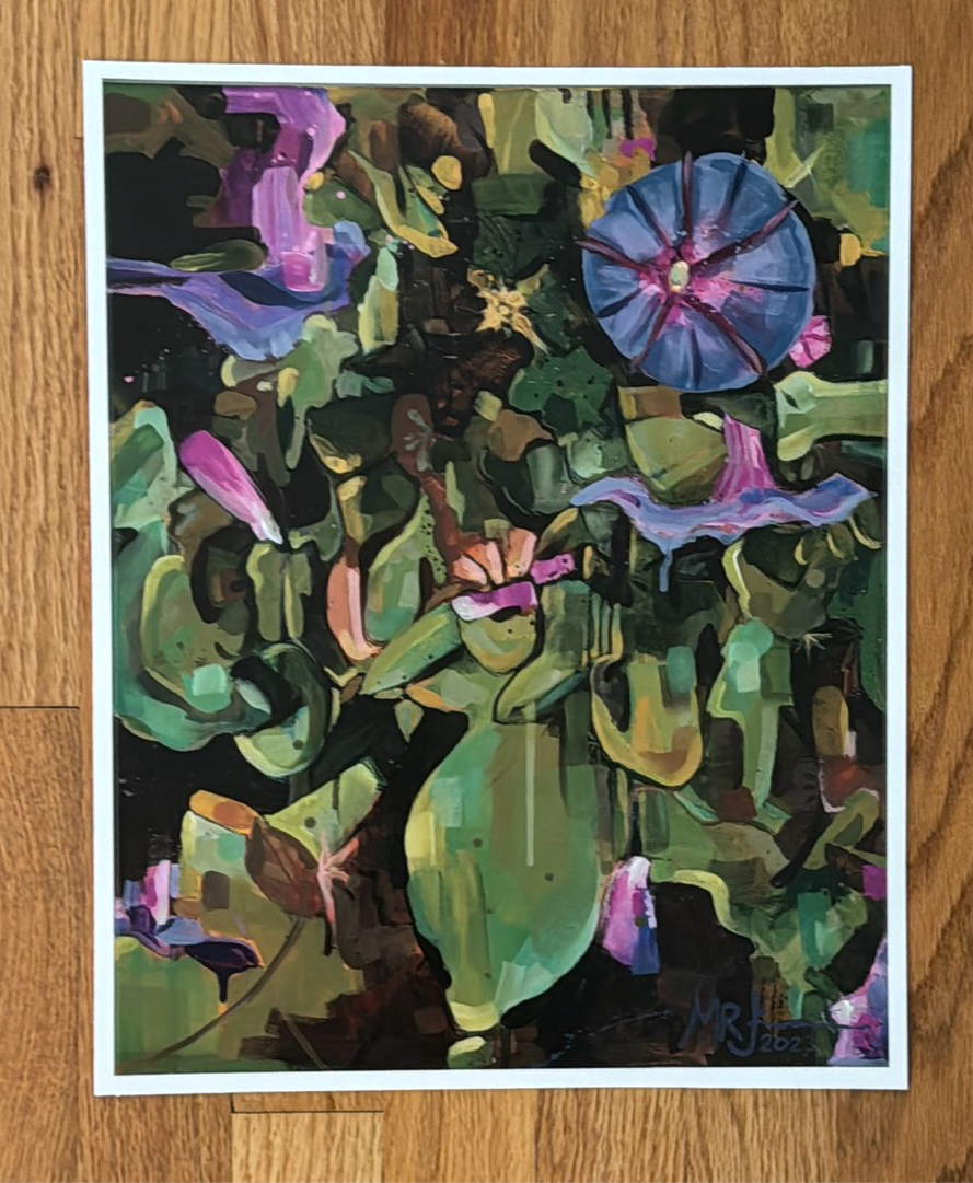 Abstract Morning Glory Print