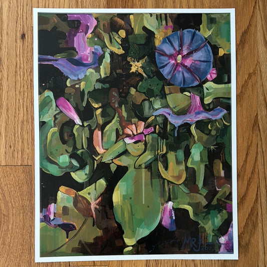 Abstract Morning Glory Print